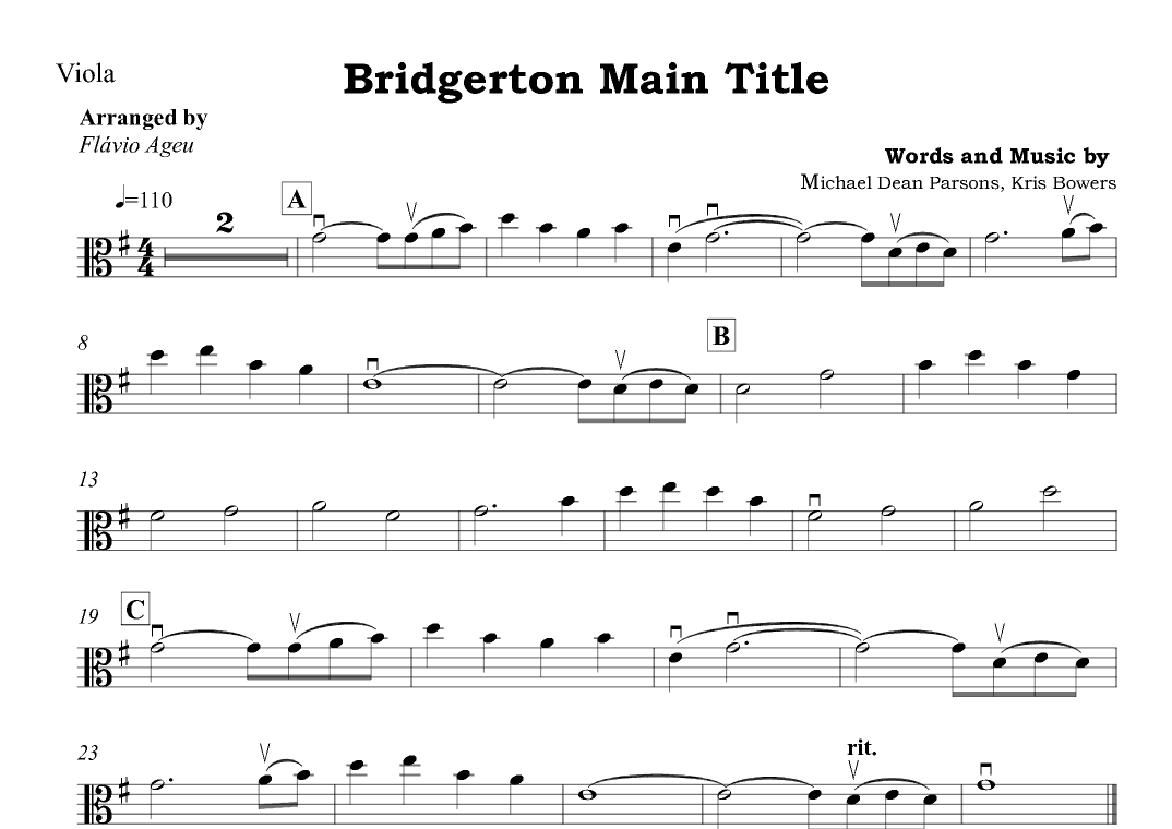 Bridgerton Main Title (arr. Flávio Ageu)