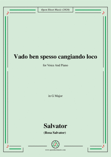 Rosa-Vado ben spesso cangiando loco,in G Major,for Voice and Piano (arr. MSM)