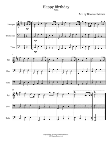 Happy Birthday (Waltz) (arr. Dominic Meccia)