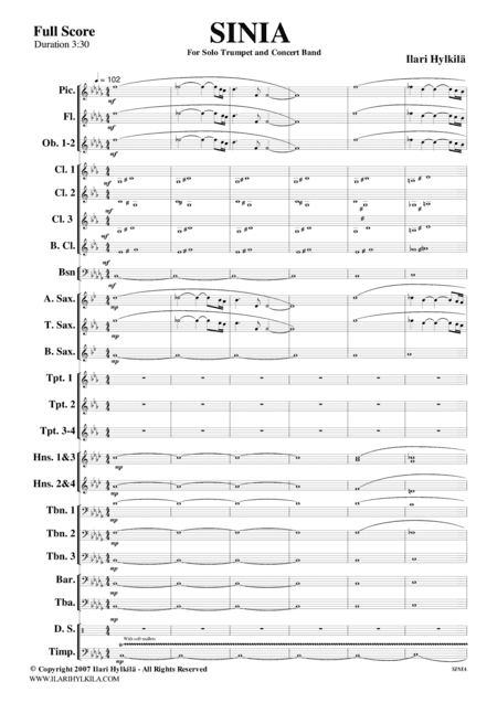 SINIA for concert band and solo trumpet