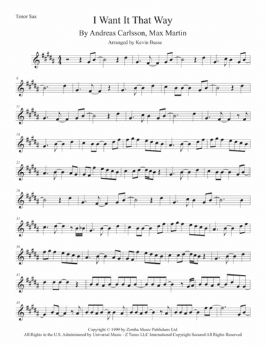 I Want It That Way (arr. Kevin Busse)