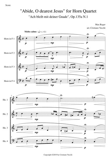 "Abide, O dearest Jesus" for Horn Quartet (arr. Cristiano Vecchi)
