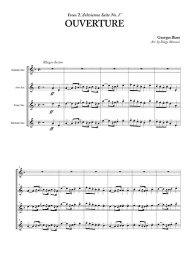 Overture from "L'Arlesienne Suite No. 1" for Saxophone Quartet (arr. Diego Marani)