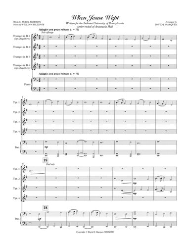 When Jesus Wept (arr. David J. Marques)