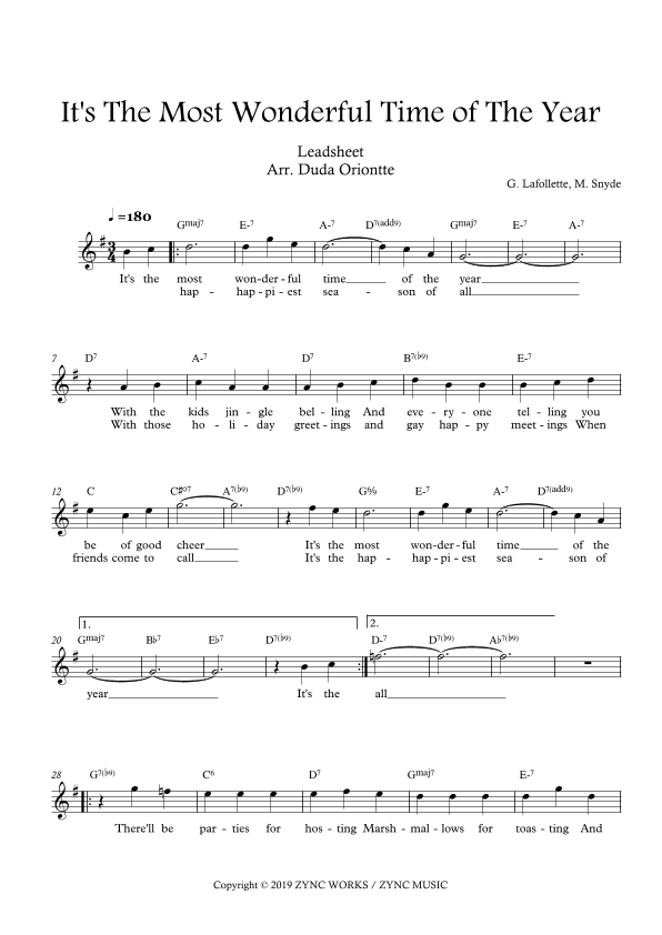 It's The Most Wonderful Time Of Year (arr. Duda Oriontte)