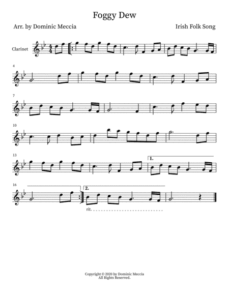 Foggy Dew (arr. Dominic Meccia)