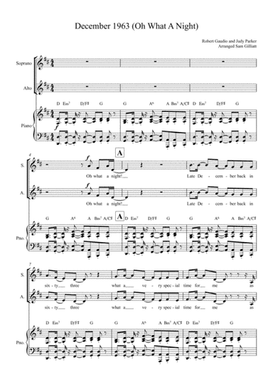 December 1963 (oh, What A Night) (arr. Sam Gilliatt)