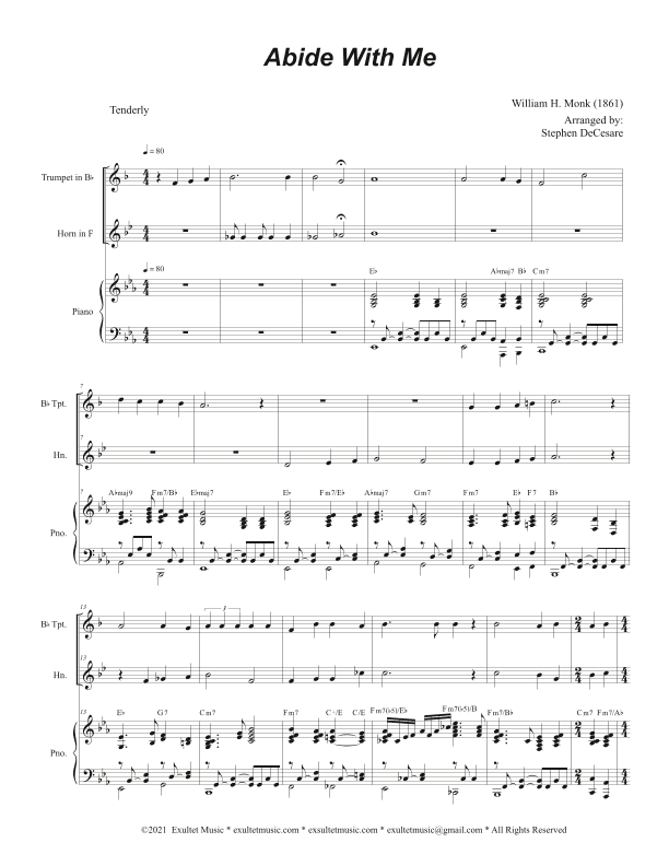 Abide With Me (Duet for Bb-Trumpet and French Horn) (arr. Stephen DeCesare)