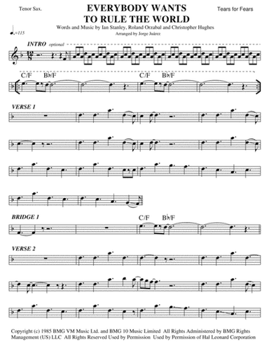 Everybody Wants To Rule The World (arr. Jorge Juárez)