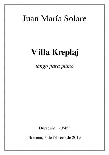 Villa Kreplaj [piano solo]