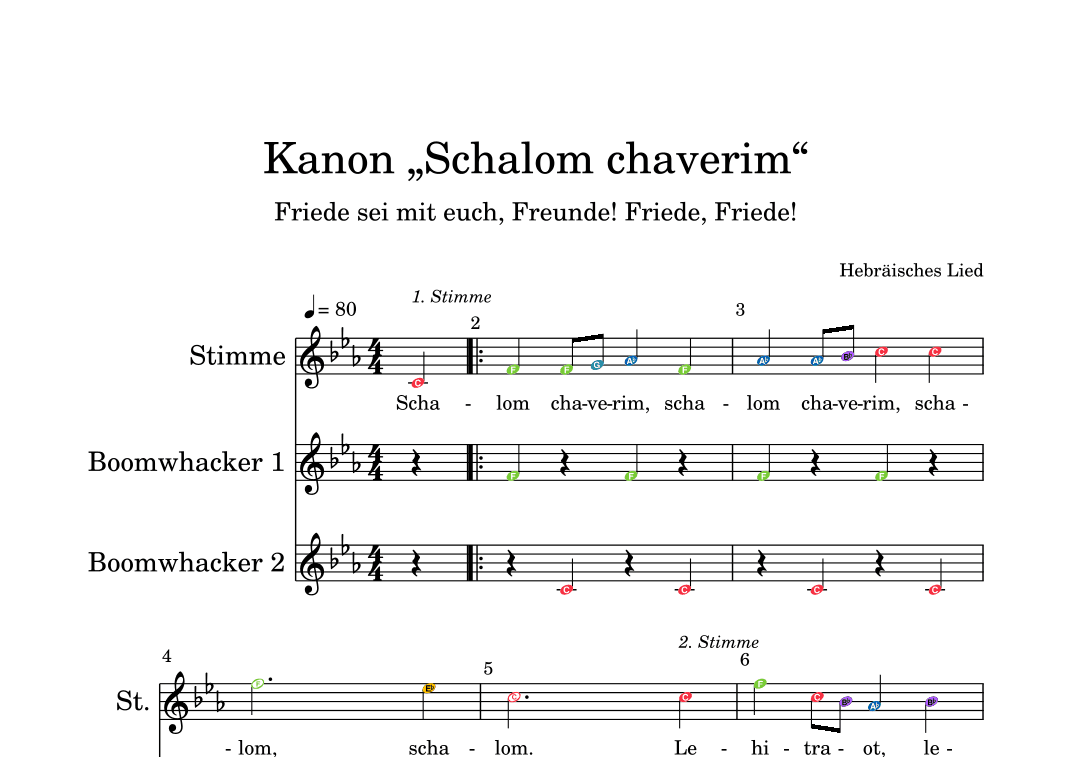 Schalom chaverim (arr. Darya Lenz)