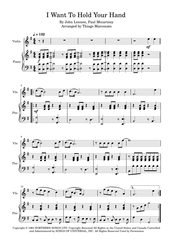I Want To Hold Your Hand (arr. Thiago Marconato)