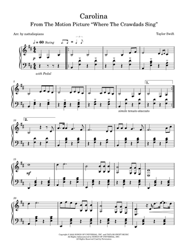 Carolina (arr. nattaliepiano)