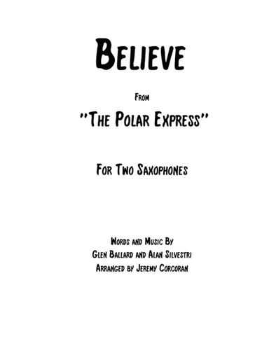 Believe (arr. Jeremy Corcoran)