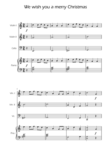 We Wish You a Merry Christmas - String Trio w/ Piano (arr. Ygor Nunes)