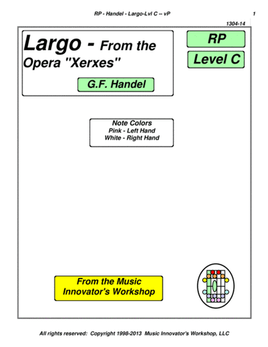 Handel - Largo - From the Opera "Xerxes" - (Key Map Tablature) (arr. John M. Honeycutt)