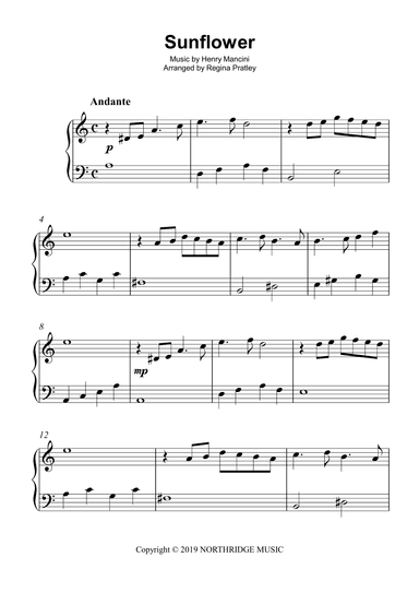 Sunflower (arr. Regina Pratley)