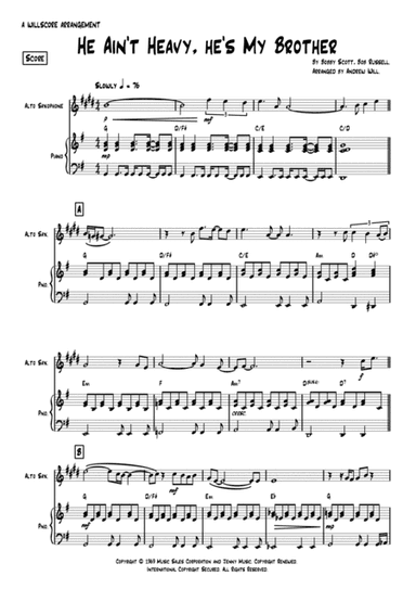 He Ain't Heavy, He's My Brother (arr. Andrew Will)