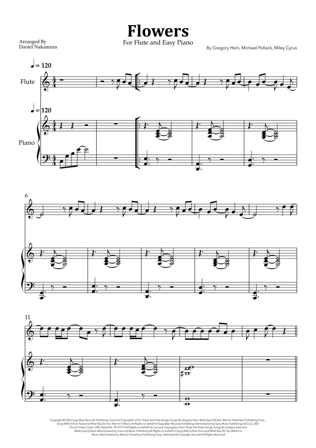 Flowers (arr. Daniel Nakamura)