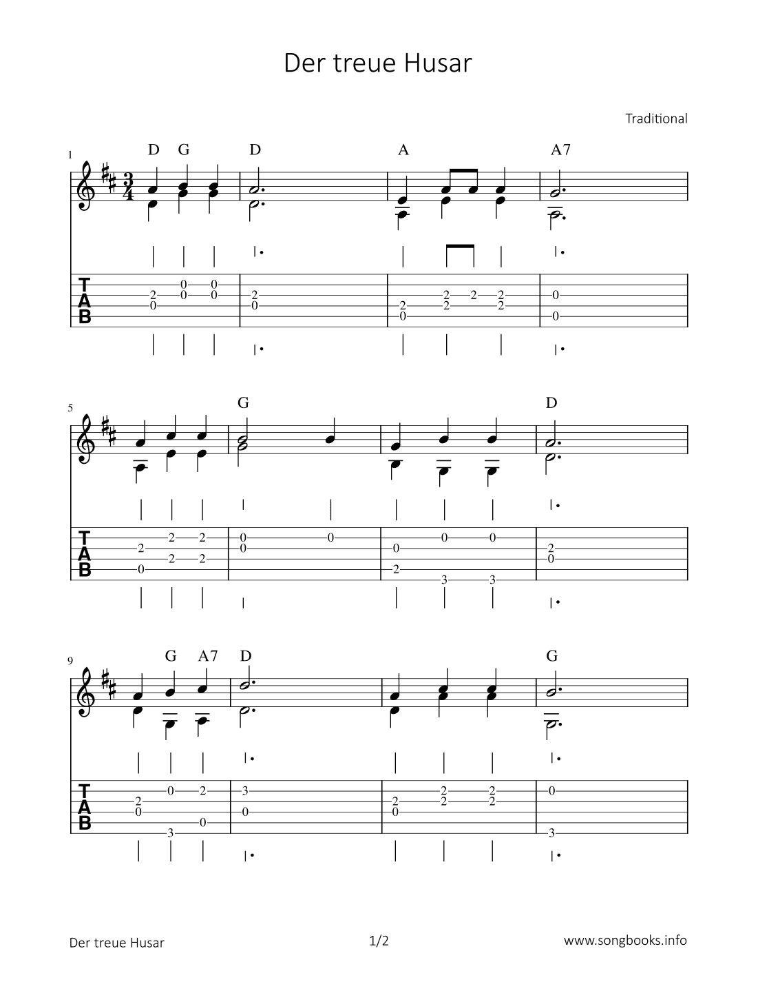 Der treue Husar (arr. Bettina Schipp)
