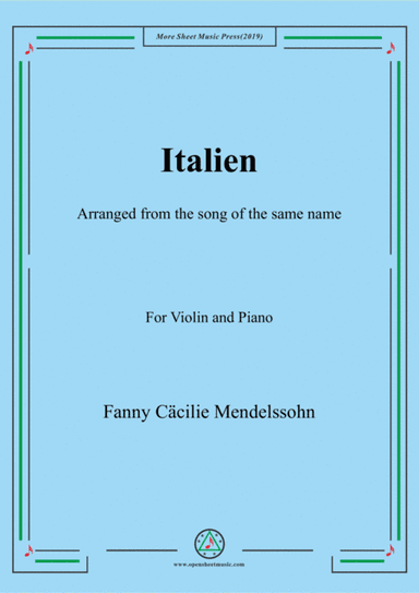 Fanny Hensel-Italien, for Violin and Piano (arr. MSM)