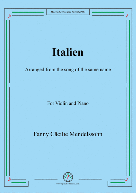 Fanny Hensel-Italien, for Violin and Piano (arr. MSM)