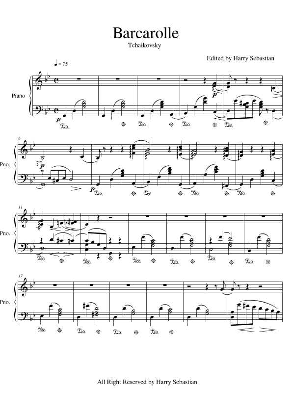 Tchaikovsky- "June" Barcarolle (arr. Harry Sebastian)