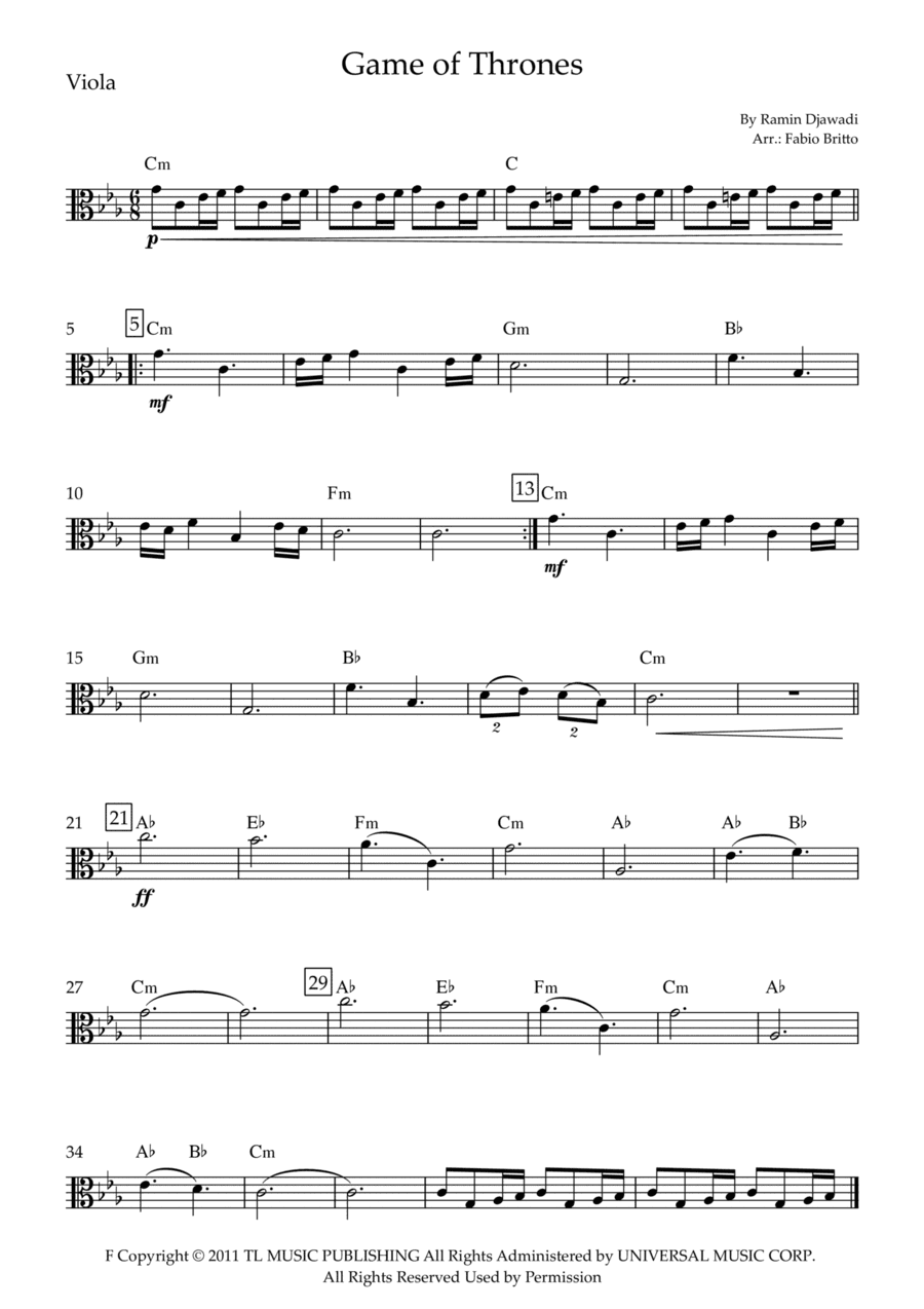 Game Of Thrones (arr. Fabio Britto)