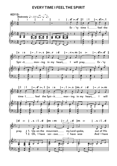 Everytime I feel the spirit (arr. African American Spirituals)
