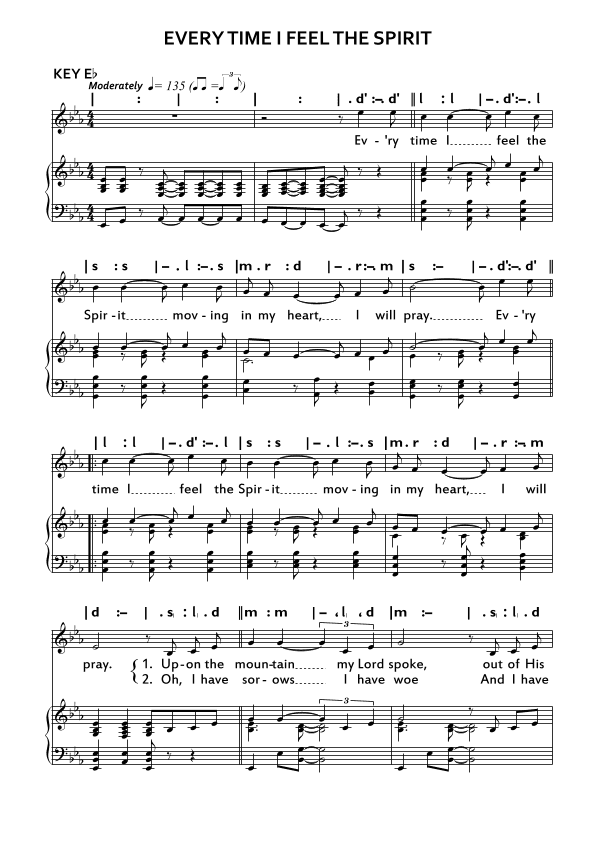 Everytime I feel the spirit (arr. African American Spirituals)