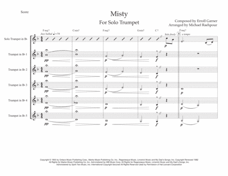 Misty (arr. Michael Raehpour)