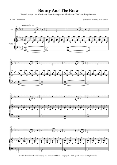 Beauty And The Beast (arr. Tom Drummond)
