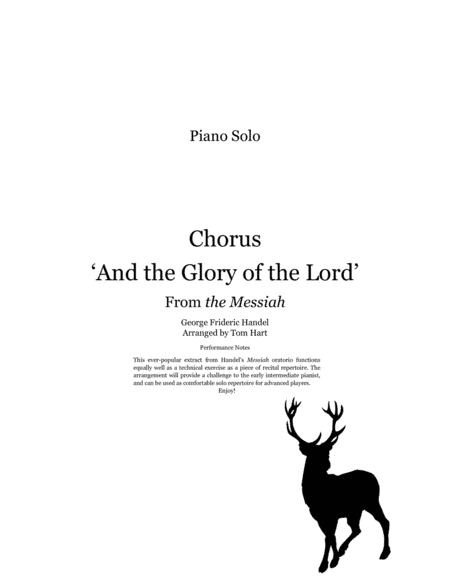 Glory of the Lord (from the Messiah) - Piano Solo (arr. Tom Hart)
