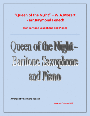 Queen of the Night - From the Magic Flute - Baritone Sax and Piano (arr. Raymond Fenech)
