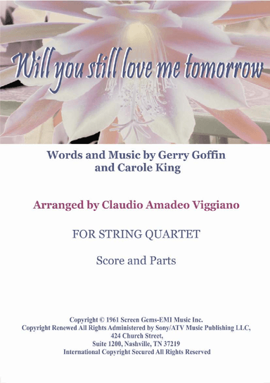 Will You Love Me Tomorrow (will You Still Love Me Tomorrow) (arr. Claudio Amadeo Viggiano)