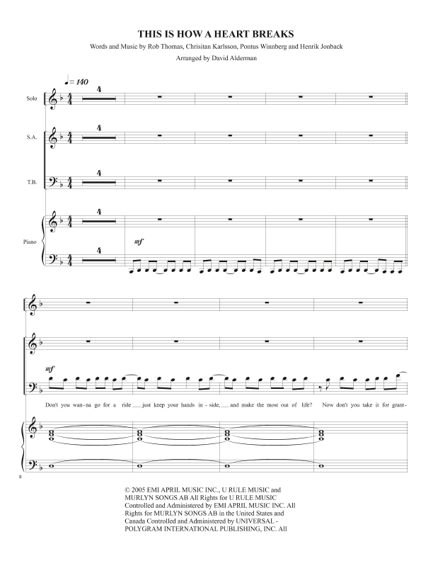 This Is How A Heart Breaks (arr. David Alderman)