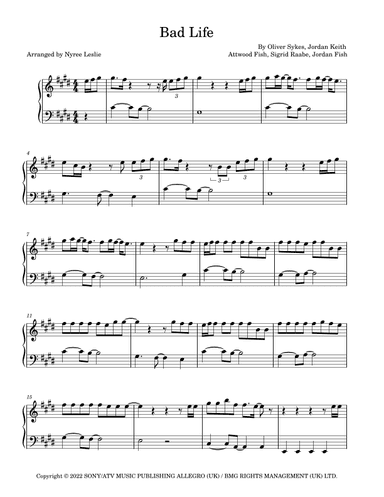 Bad Life (arr. Nyree Leslie)