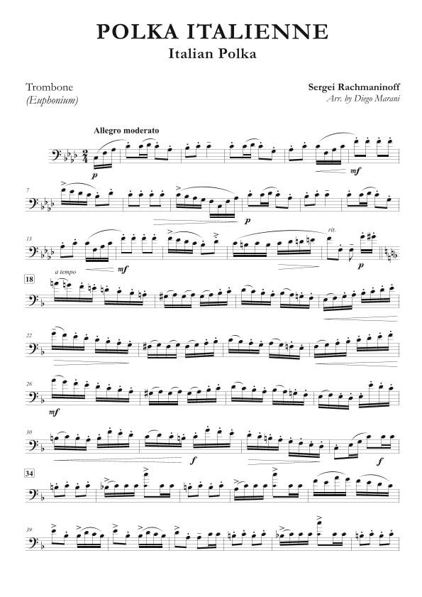 Italian Polka for Trombone & Piano (arr. Diego Marani)