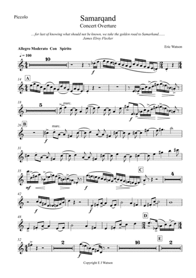 Samarqand Concert Overture instrument parts