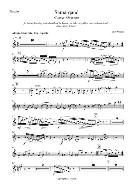 Samarqand Concert Overture instrument parts