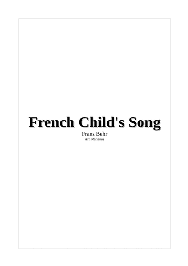 French Child's Song (arr. Marianus)
