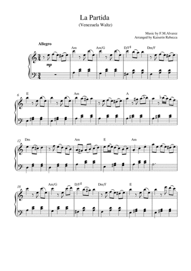 La Partida (Venezuela Waltz) (arr. Kaiserin Rebecca)