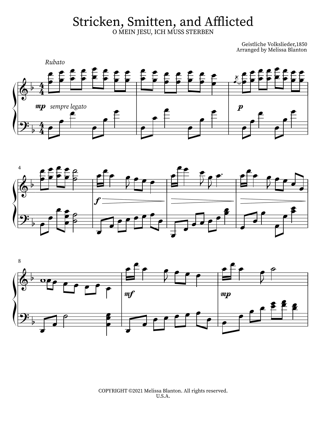 Stricken, Smitten, and Afflicted (arr. Melissa Blanton)