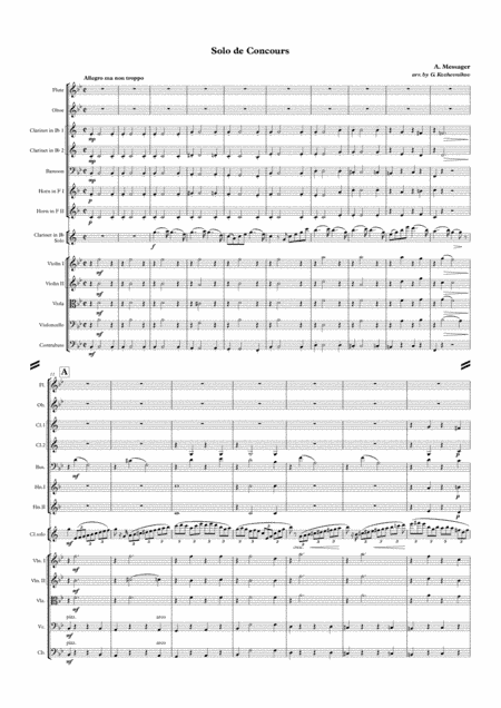 A. Messager "Solo de Concours" Score and Parts. (arr. Gennady Kozhevnikov)