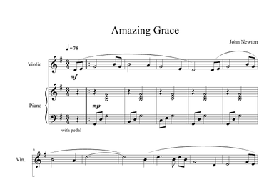 Amazing Grace (Solo Violin with Piano Accompaniment) (arr. B. C. Dockery)