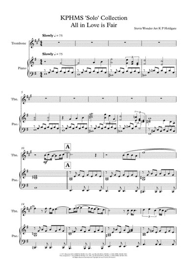 All In Love Is Fair (arr. Kevin P Holdgate)