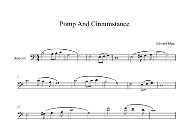 Pomp And Circumstance - Edward Elgar (Bassoon) (arr. Digital Book Music)
