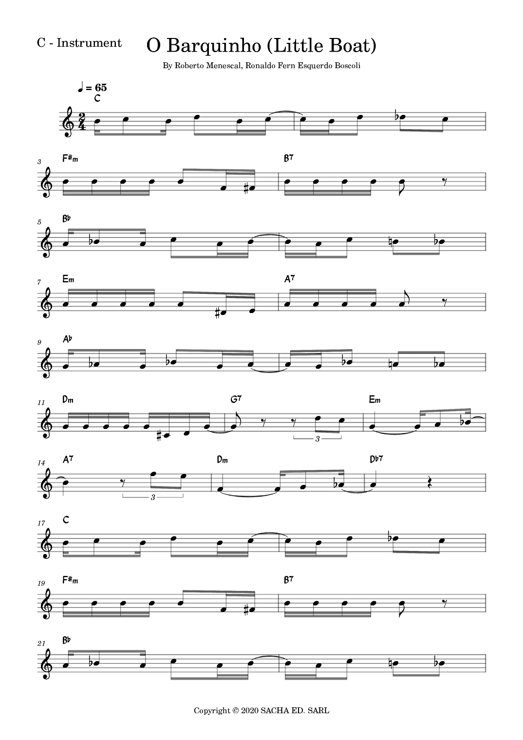 Little Boat (o Barquinho) (arr. Fabio Eduardo de Oliveira)