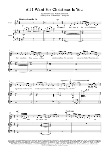 All I Want For Christmas Is You (arr. Henrique F Mangoni)