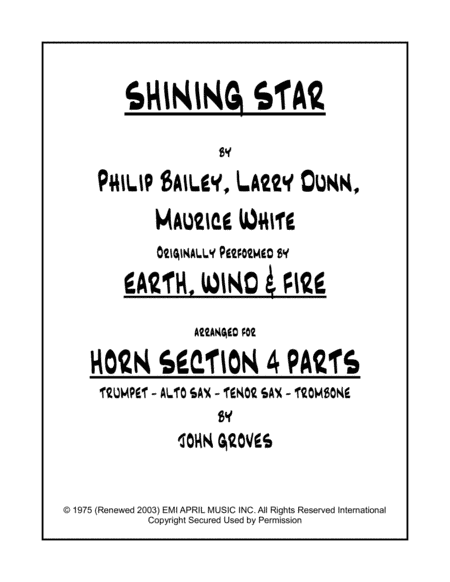 Shining Star (arr. John Groves)